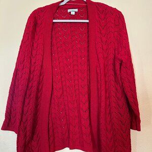 Women's Croft & Barrow® Cozy Pointelle Open Front Cardigan